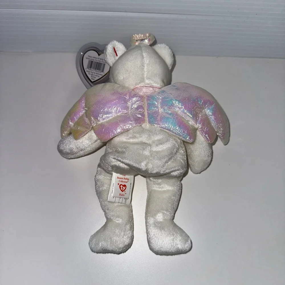 Ty Beanie Baby Halo Angel Bear Plush Toy White NEW NWT Canadian Tush Tag MINT